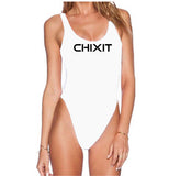 Chixit One-Piece Swimsuit in Black, Red and White
